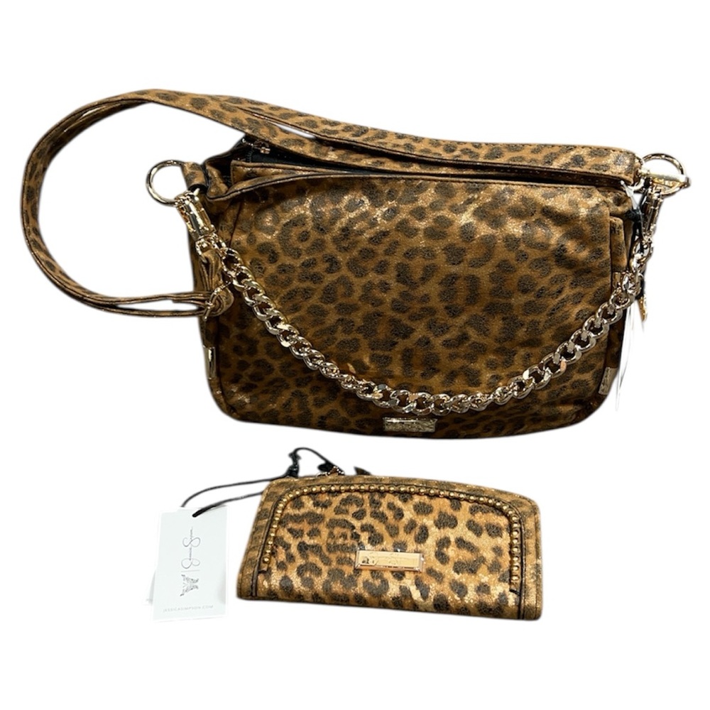 Jessica Simpson Leopard Sadie Shoulder Bag & Wallet